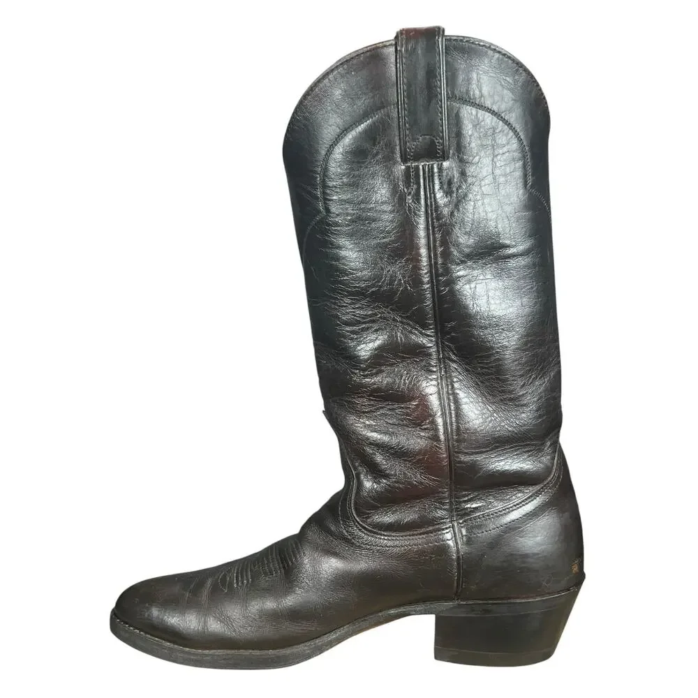 Vintage Cat's Paw Men’s Brown Leather Cowboy Boots Size US 8 D